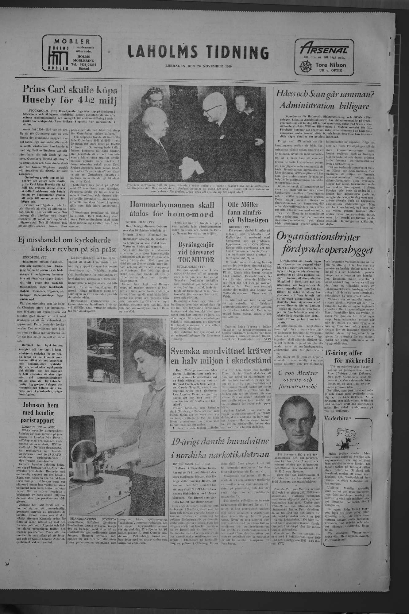 Laholms Tidning Lördag 26 november 1960, sida 8