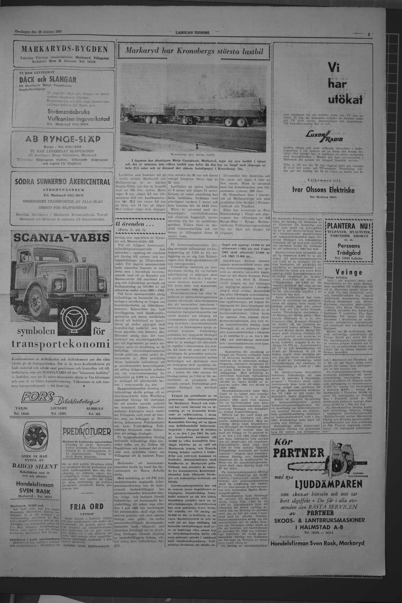 Laholms Tidning Onsdag 26 oktober 1960, sida 3