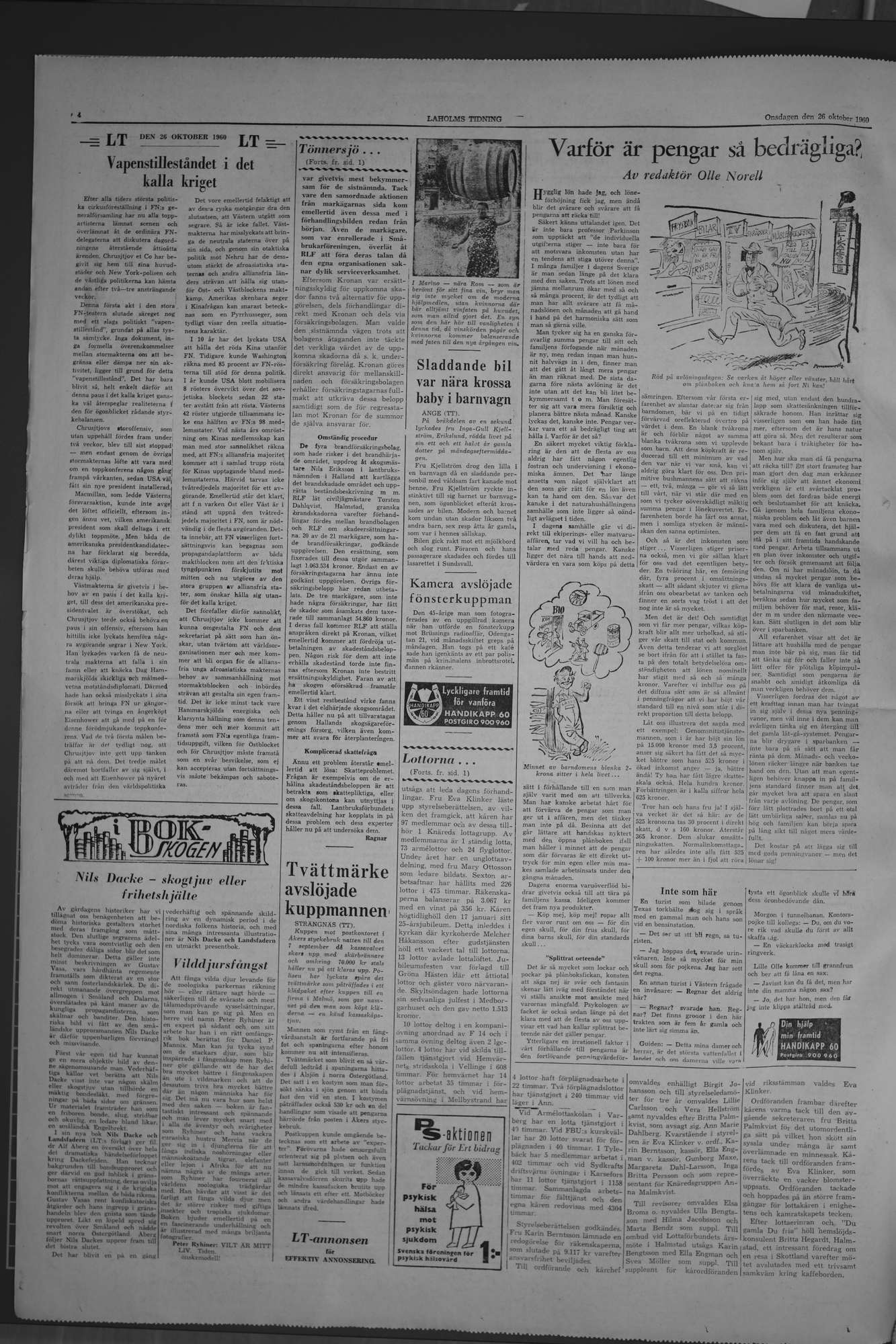 Laholms Tidning Onsdag 26 oktober 1960, sida 4