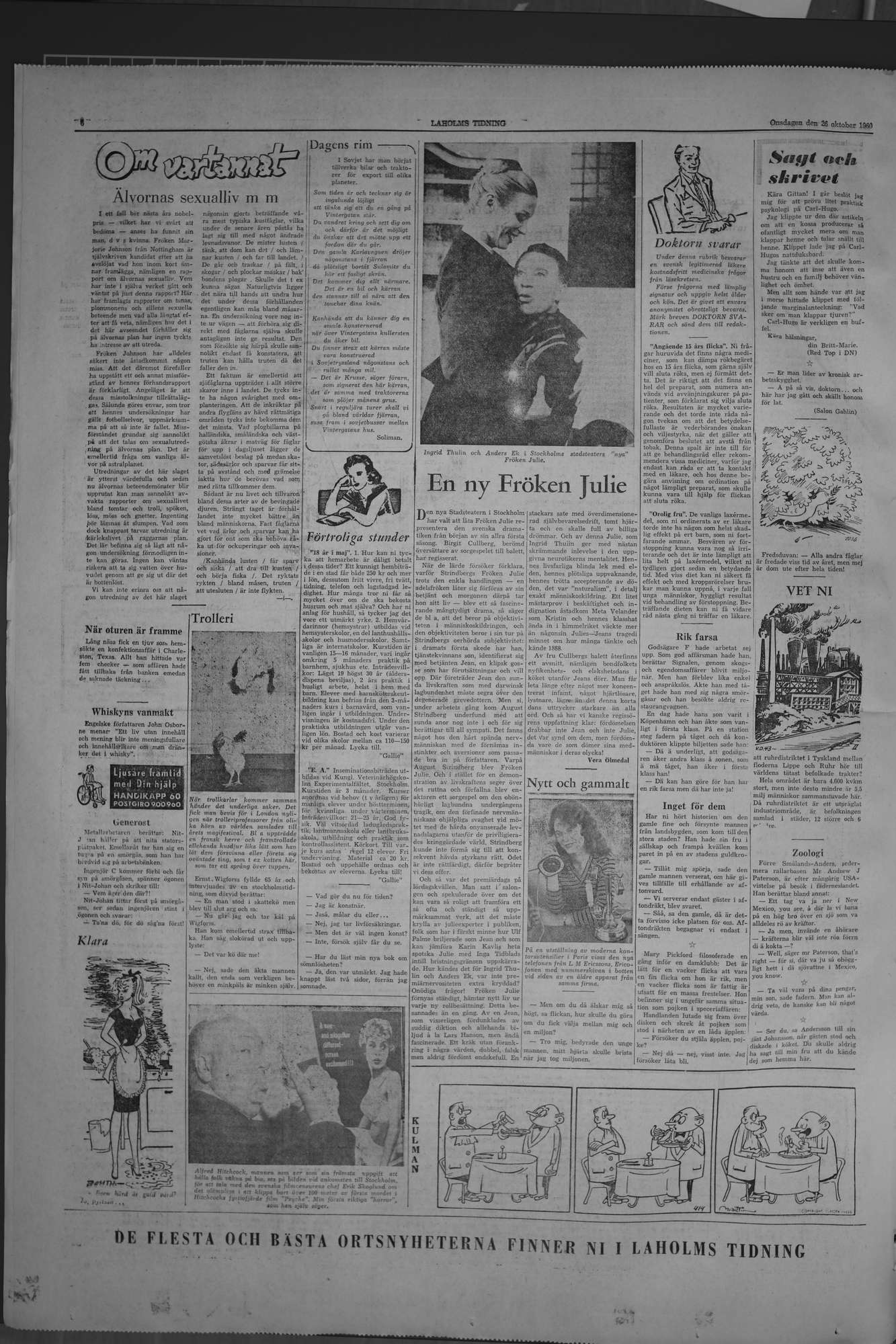 Laholms Tidning Onsdag 26 oktober 1960, sida 6