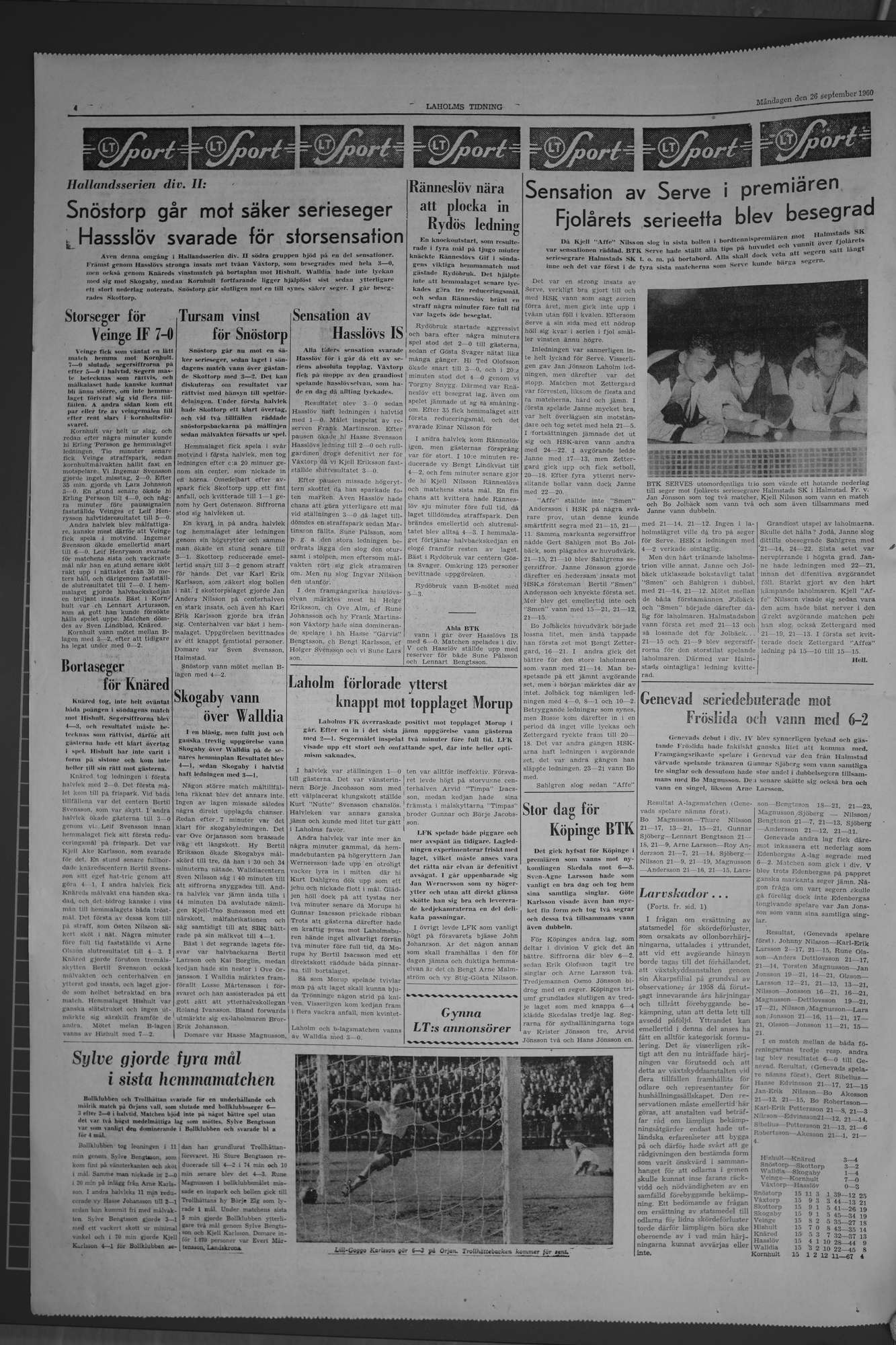 Laholms Tidning Måndag 26 september 1960, sida 4