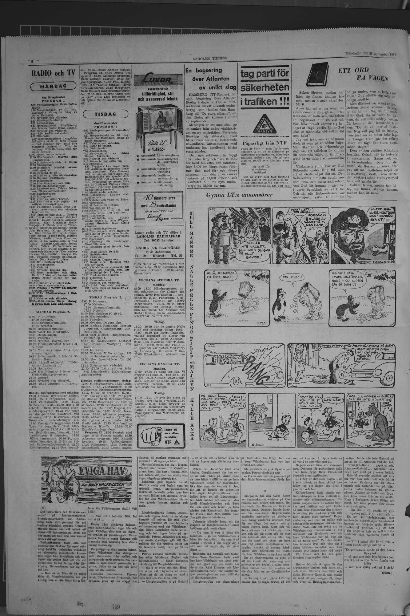 Laholms Tidning Måndag 26 september 1960, sida 6