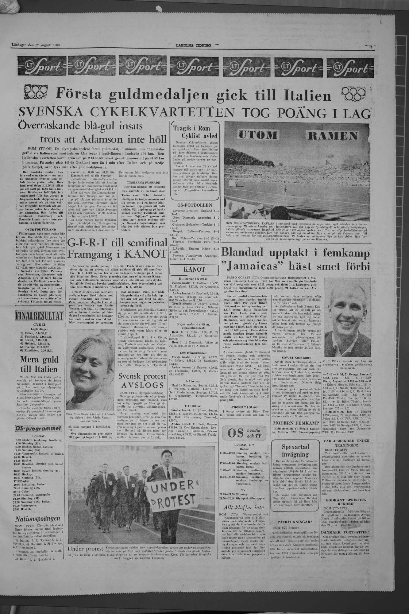 Laholms Tidning Lördag 27 augusti 1960, sida 5