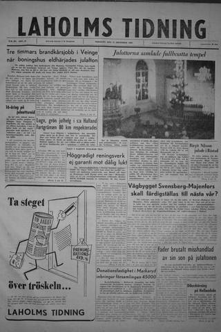 Förstasidan, Tisdag 27 december 1960