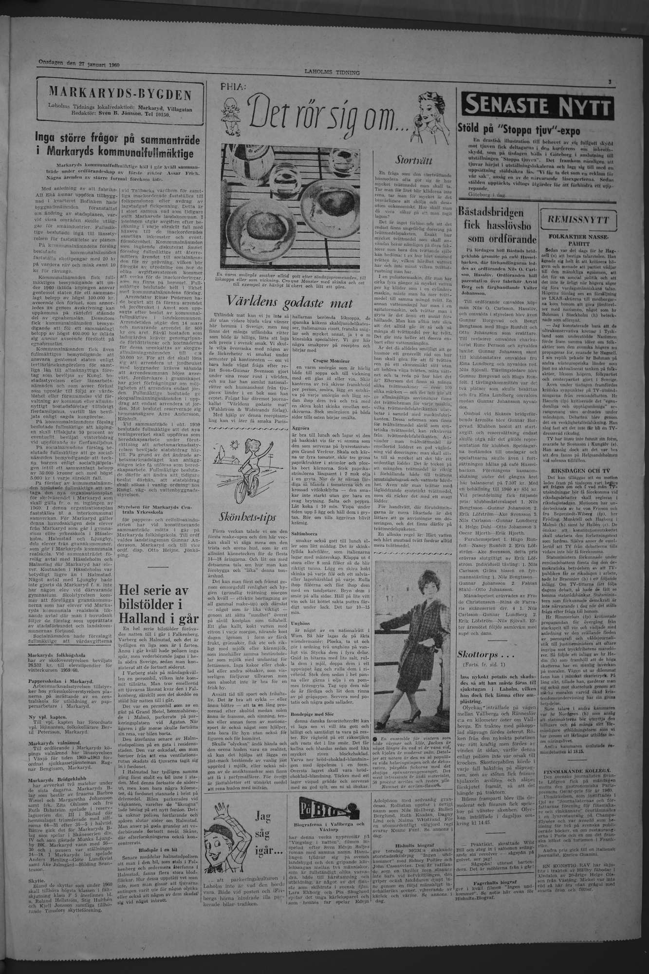 Laholms Tidning Onsdag 27 januari 1960, sida 3