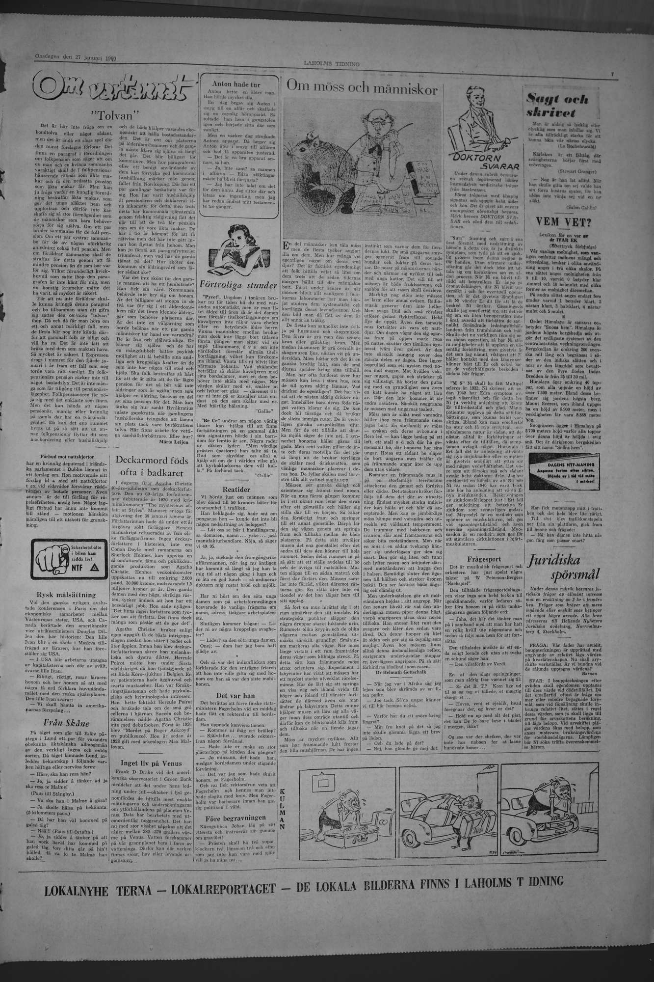 Laholms Tidning Onsdag 27 januari 1960, sida 7