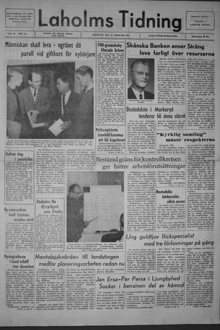 Förstasidan, Fredag 12 februari 1965