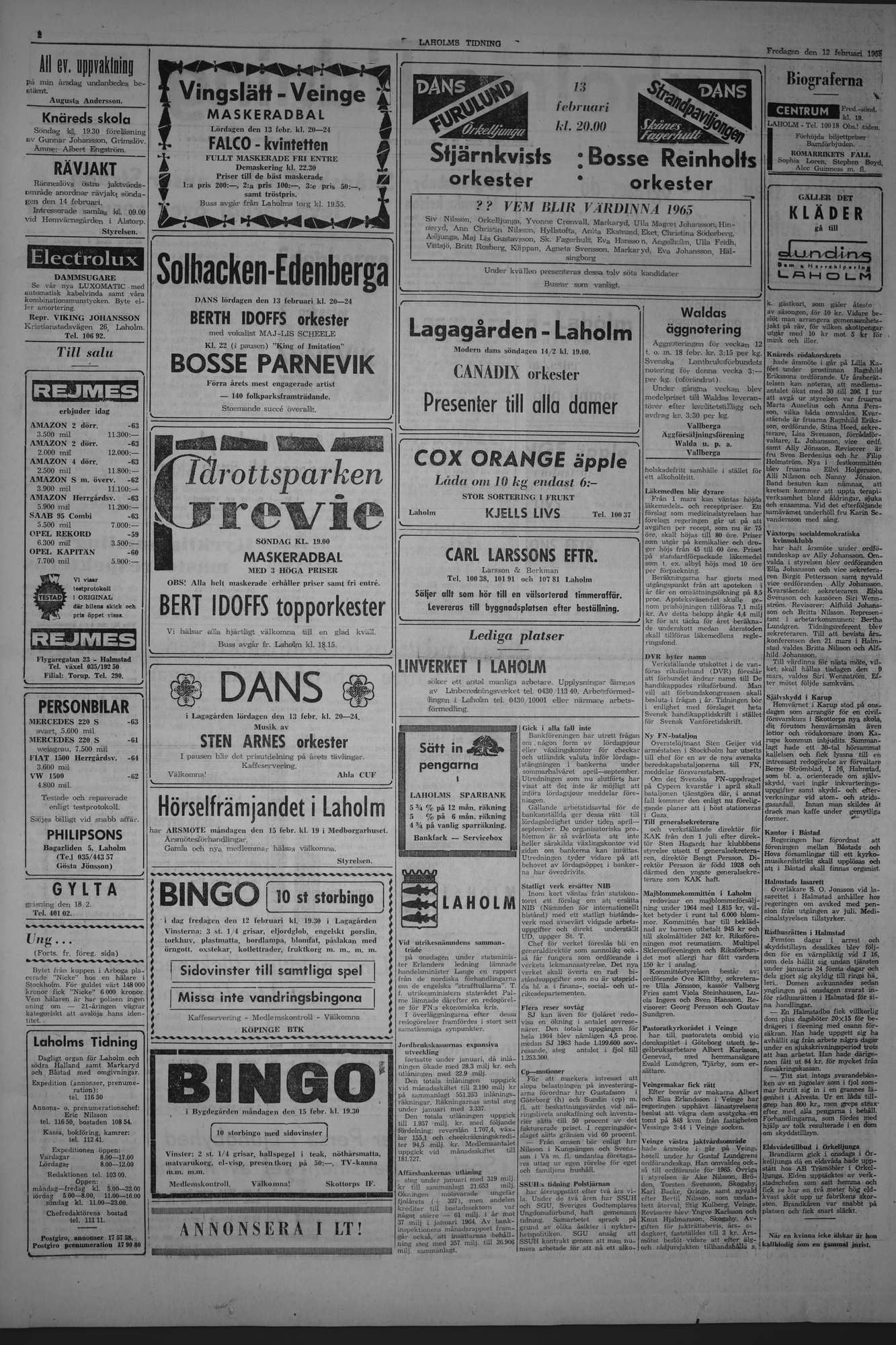 Laholms Tidning Fredag 12 februari 1965, sida 2