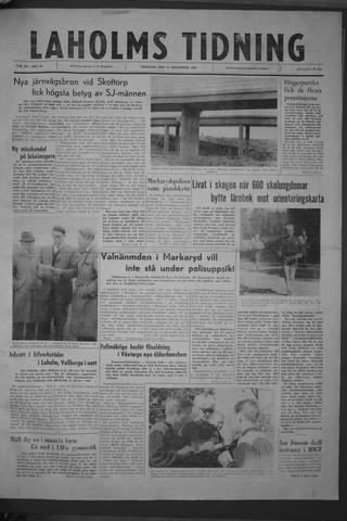 Förstasidan, Tisdag 27 september 1960