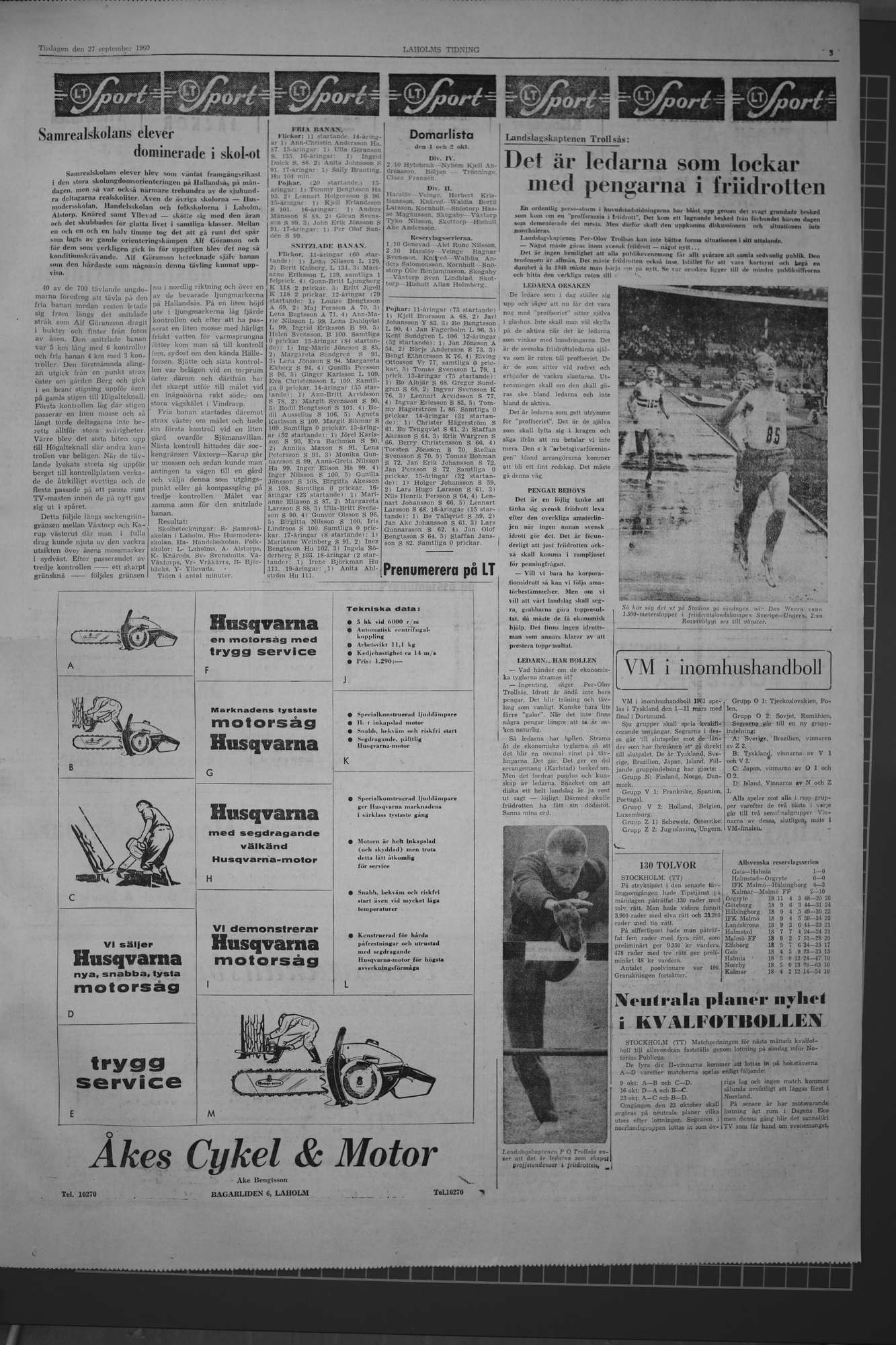 Laholms Tidning Tisdag 27 september 1960, sida 3