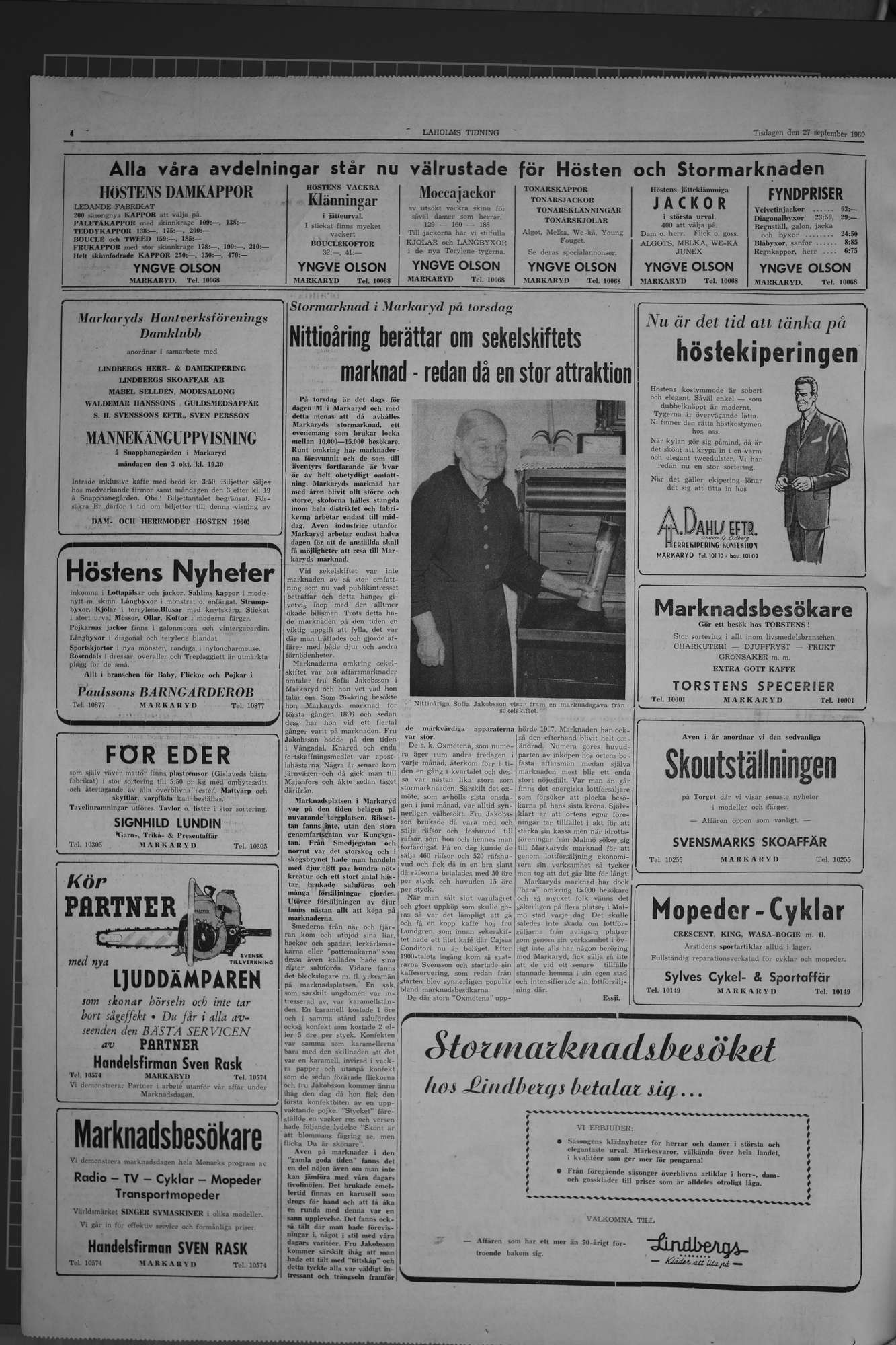 Laholms Tidning Tisdag 27 september 1960, sida 4