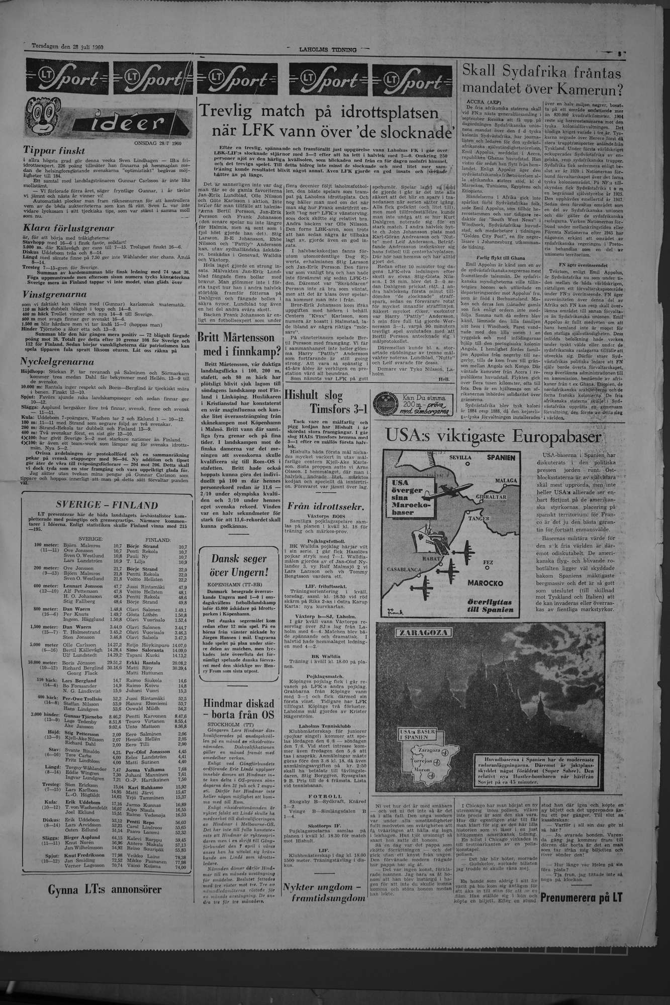 Laholms Tidning Torsdag 28 juli 1960, sida 5