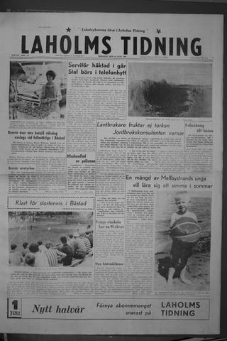 Förstasidan, Tisdag 28 juni 1960
