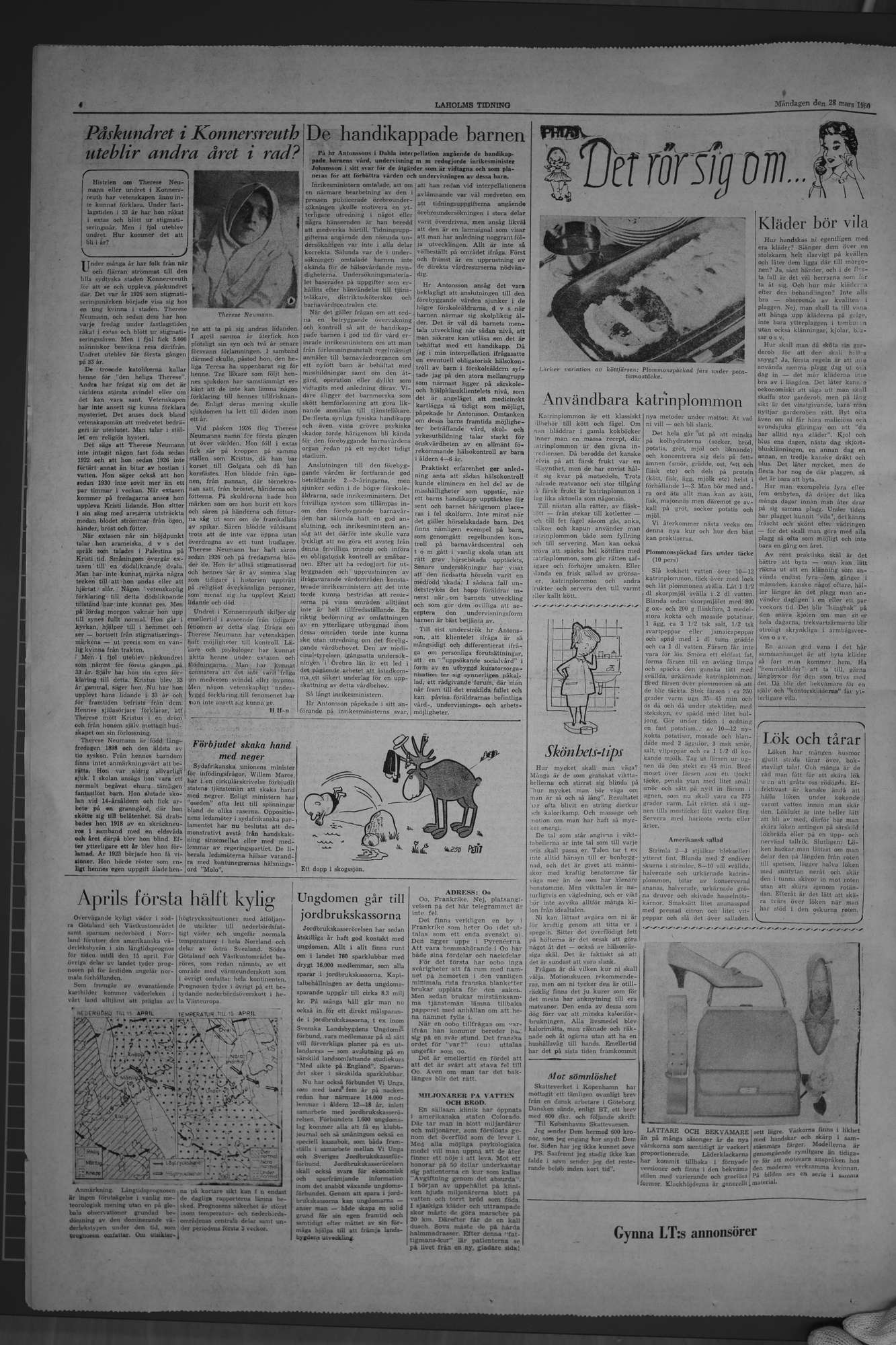 Laholms Tidning Måndag 28 mars 1960, sida 4
