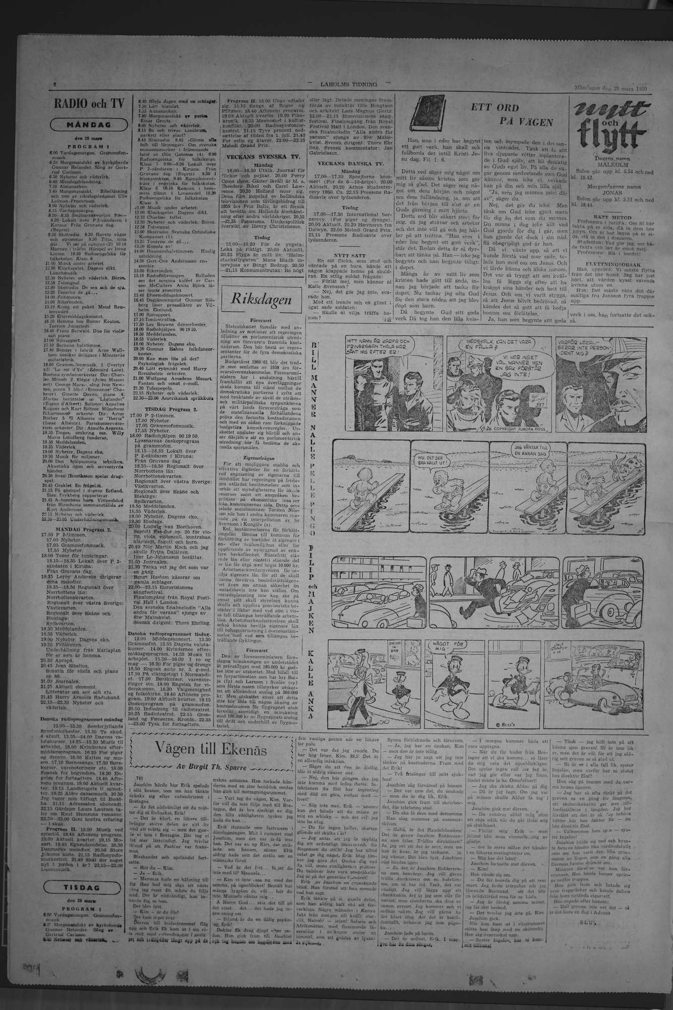 Laholms Tidning Måndag 28 mars 1960, sida 6