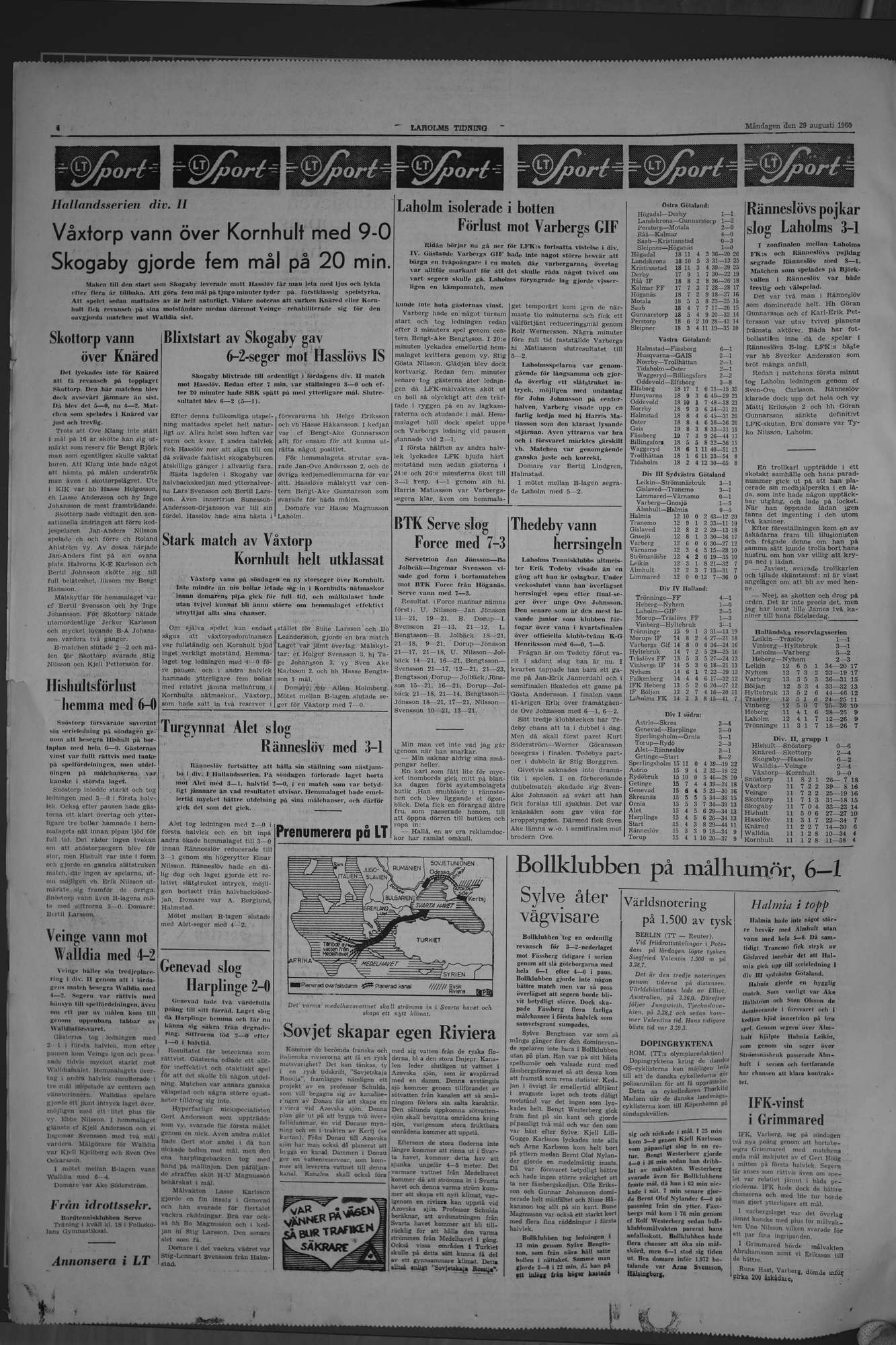 Laholms Tidning Måndag 29 augusti 1960, sida 4