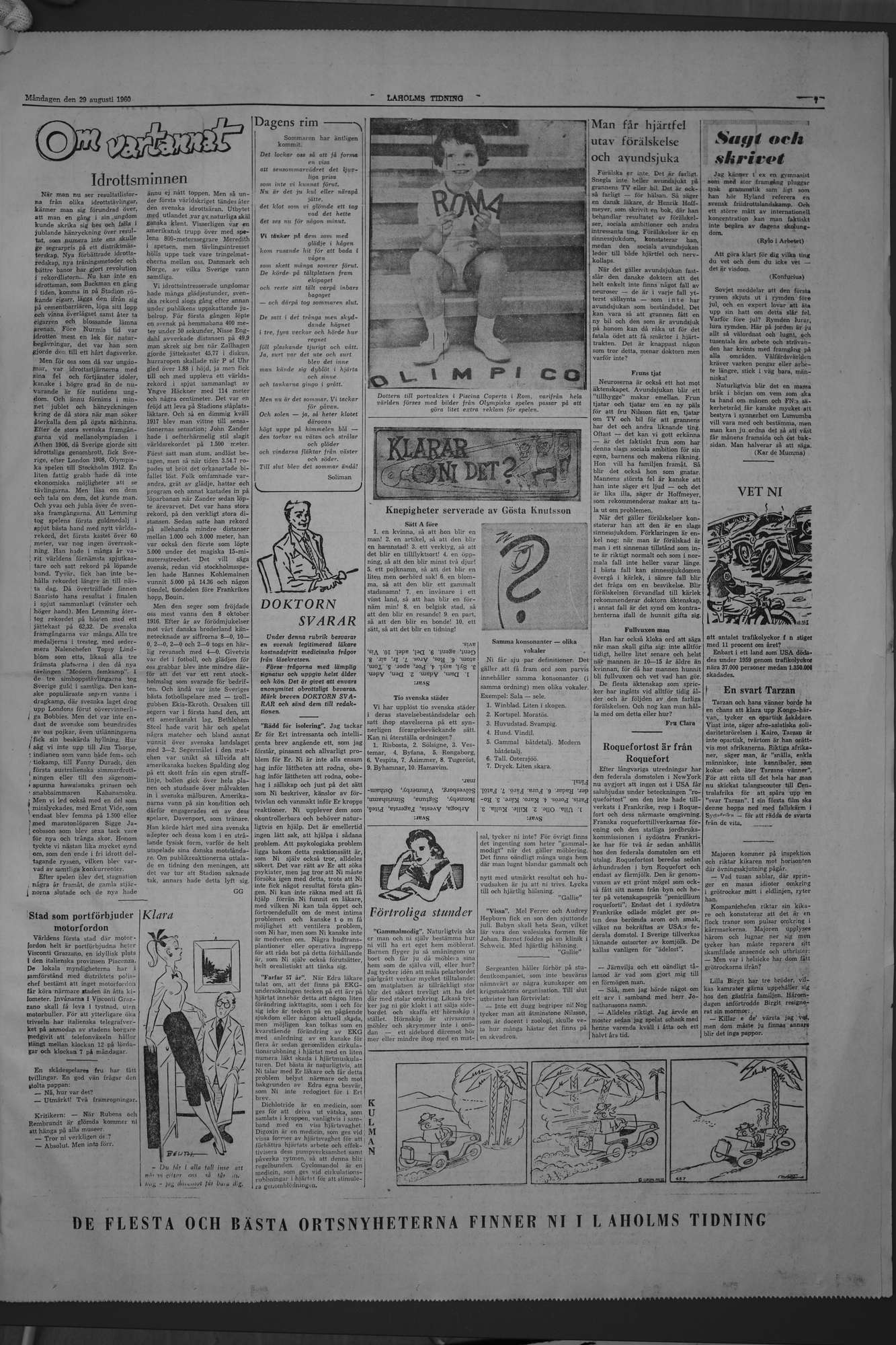 Laholms Tidning Måndag 29 augusti 1960, sida 7