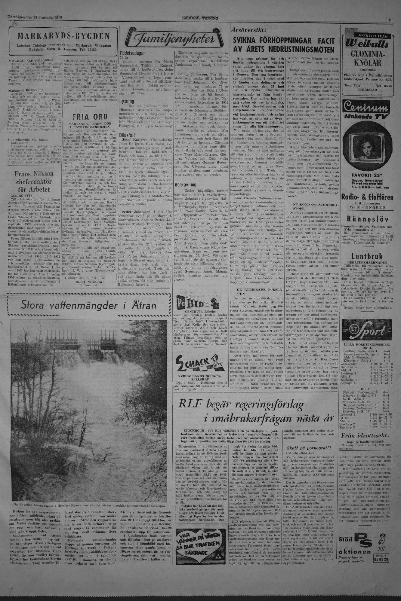 Laholms Tidning Torsdag 29 december 1960, sida 3