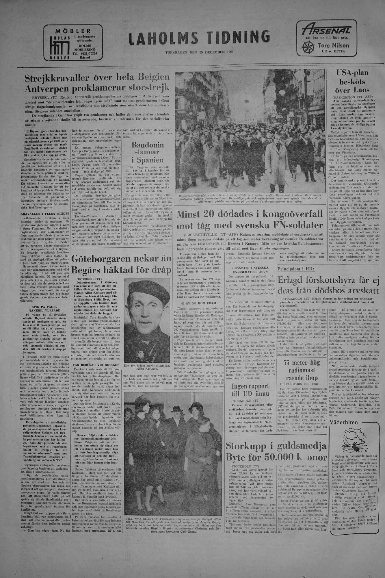 Laholms Tidning Torsdag 29 december 1960, sida 8