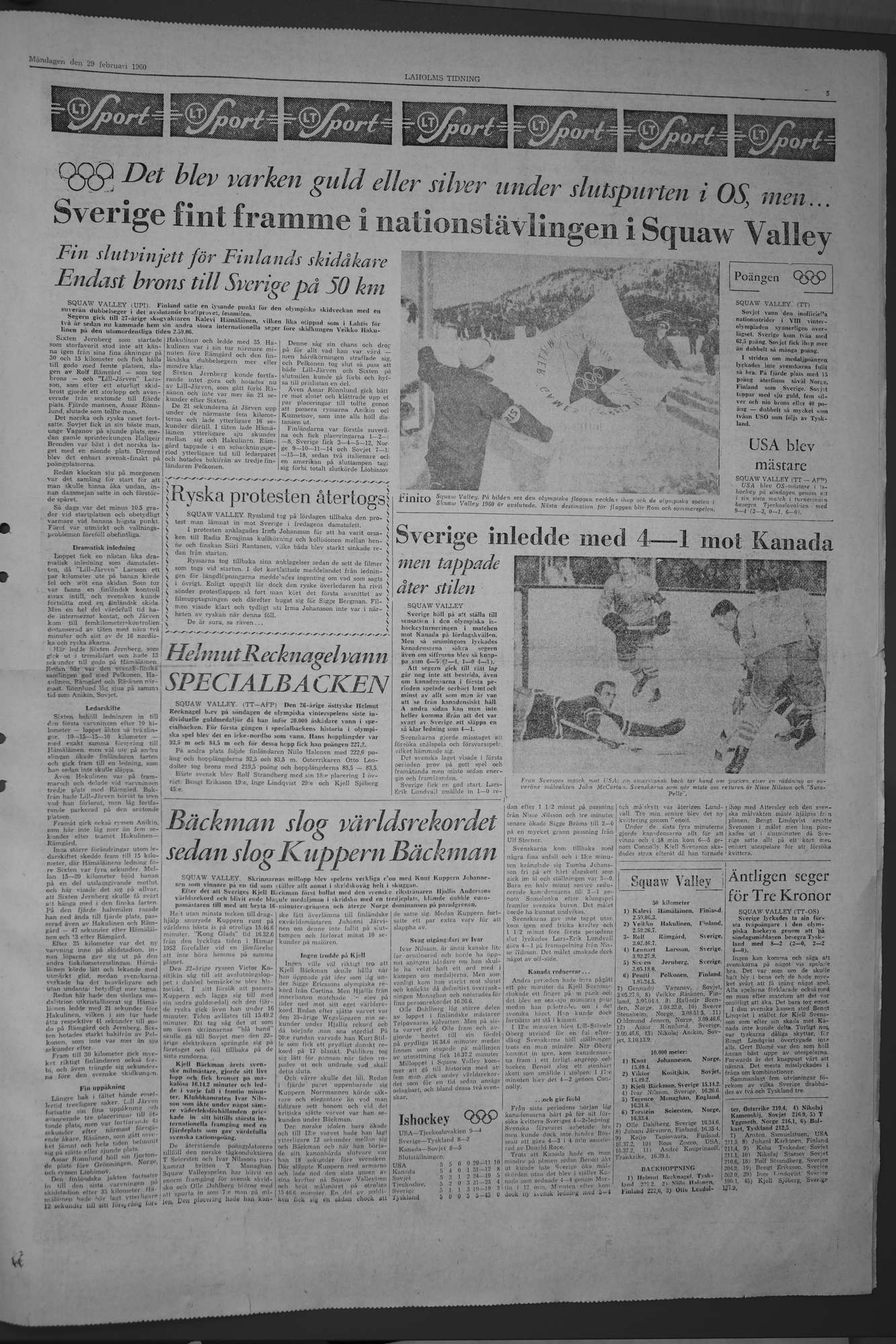 Laholms Tidning Måndag 29 februari 1960, sida 5