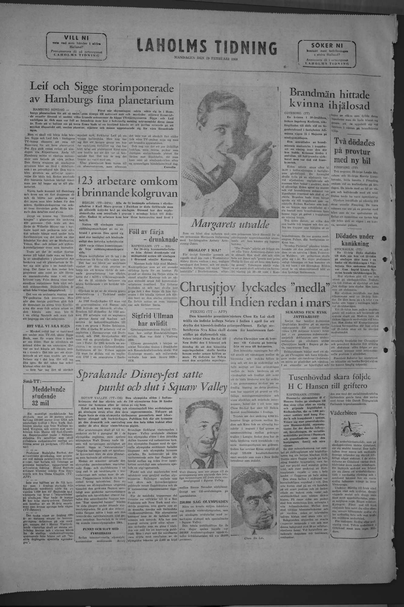 Laholms Tidning Måndag 29 februari 1960, sida 8