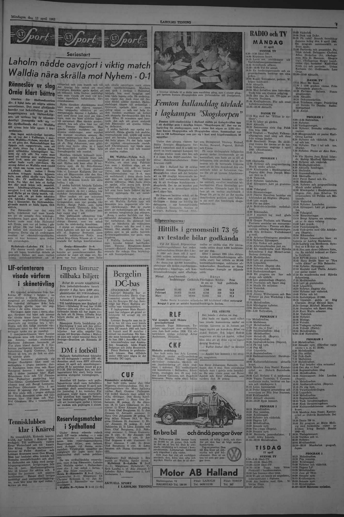 Laholms Tidning Måndag 12 april 1965, sida 7