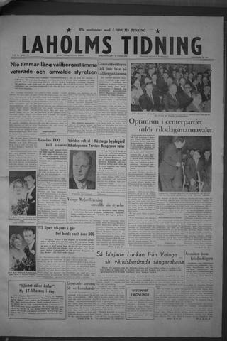 Förstasidan, Tisdag 29 mars 1960