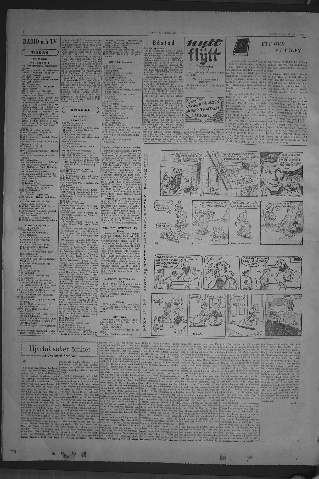 Laholms Tidning Tisdag 29 mars 1960, sida 6