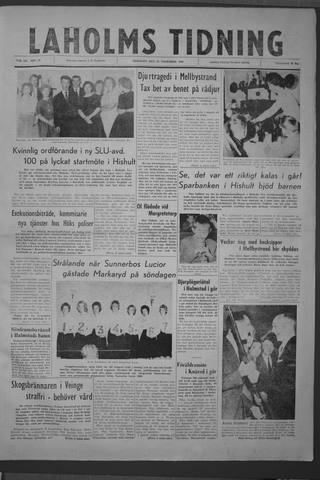 Förstasidan, Tisdag 29 november 1960