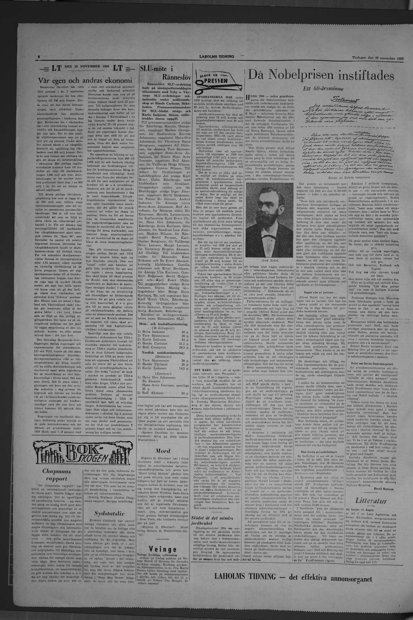 Laholms Tidning Tisdag 29 november 1960, sida 4