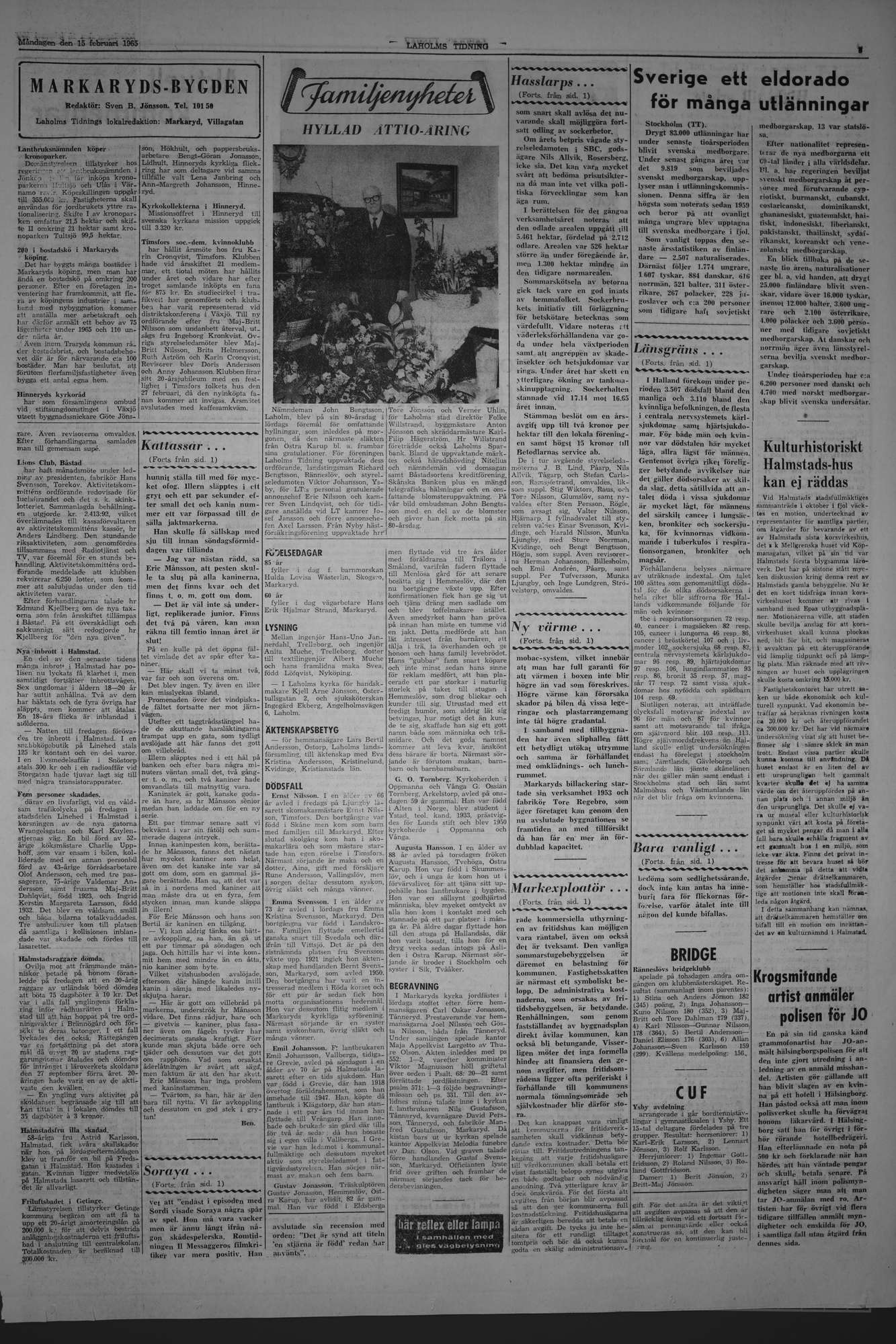 Laholms Tidning Måndag 15 februari 1965, sida 3