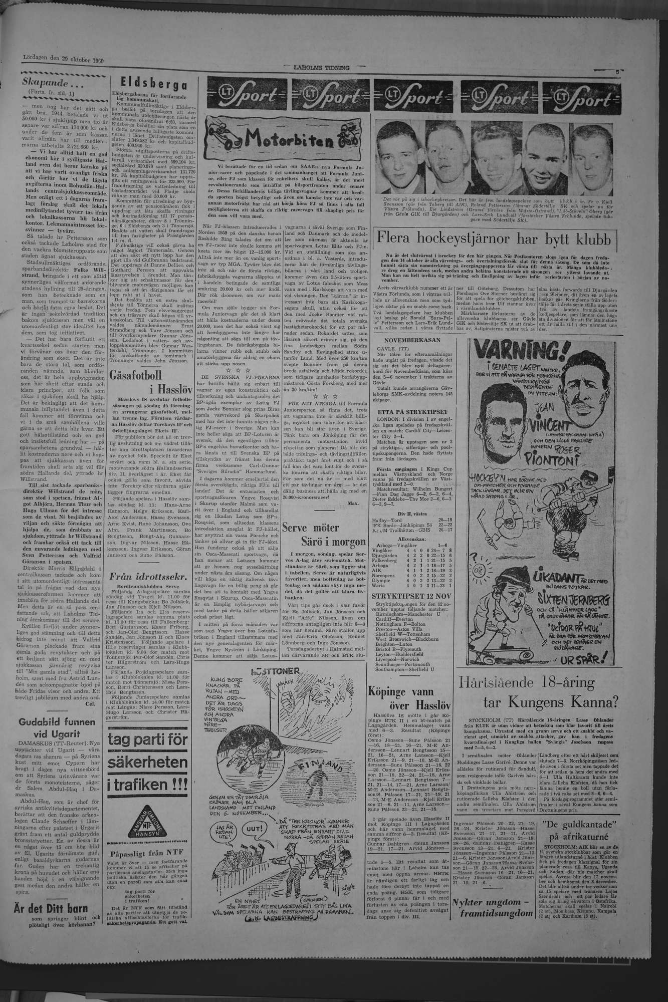 Laholms Tidning Lördag 29 oktober 1960, sida 5