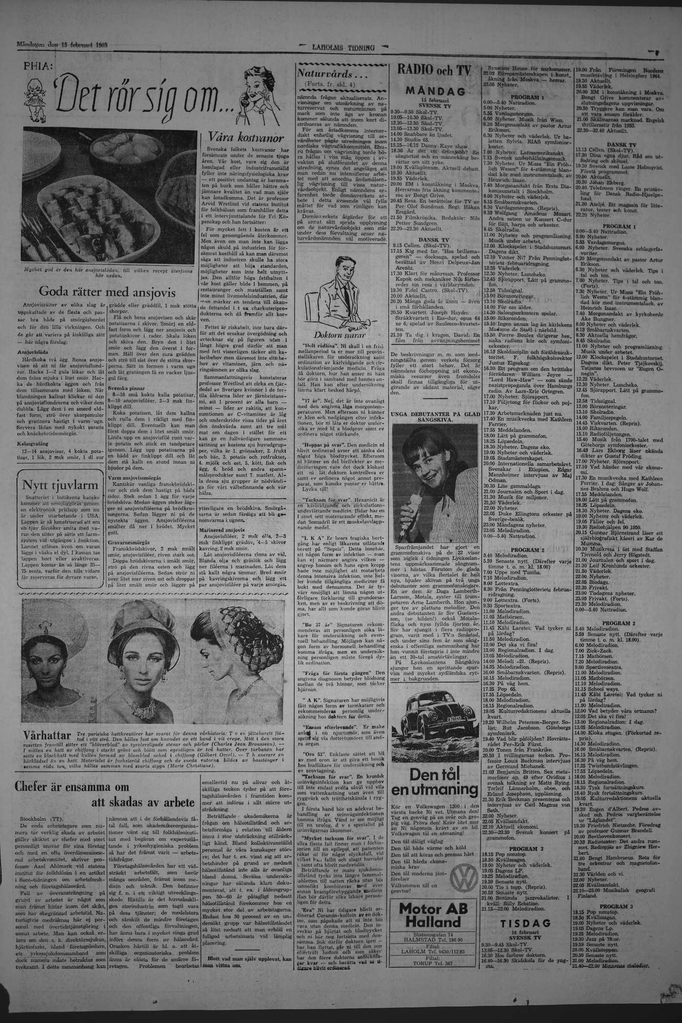 Laholms Tidning Måndag 15 februari 1965, sida 7