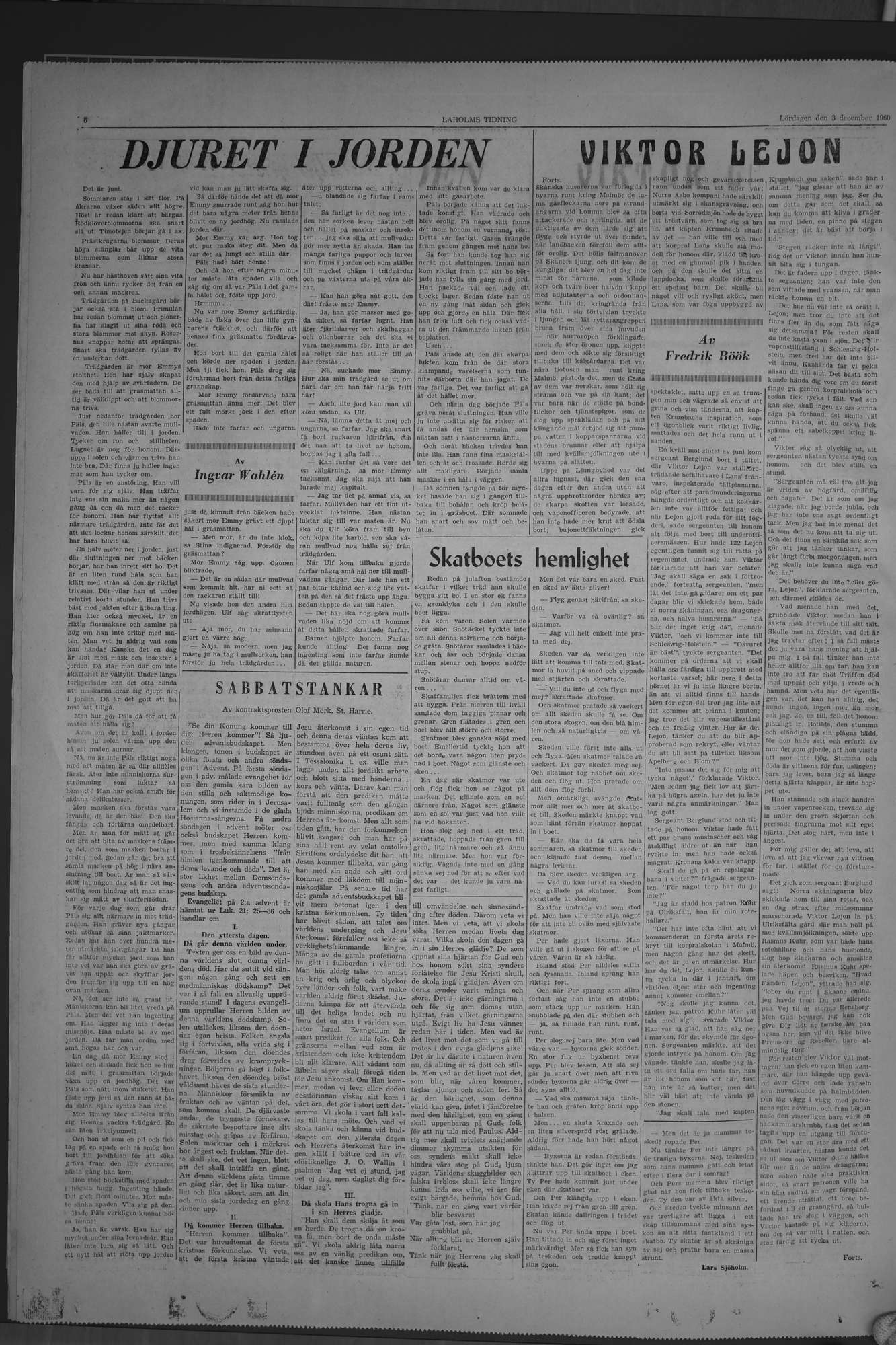 Laholms Tidning Lördag 3 december 1960, sida 6