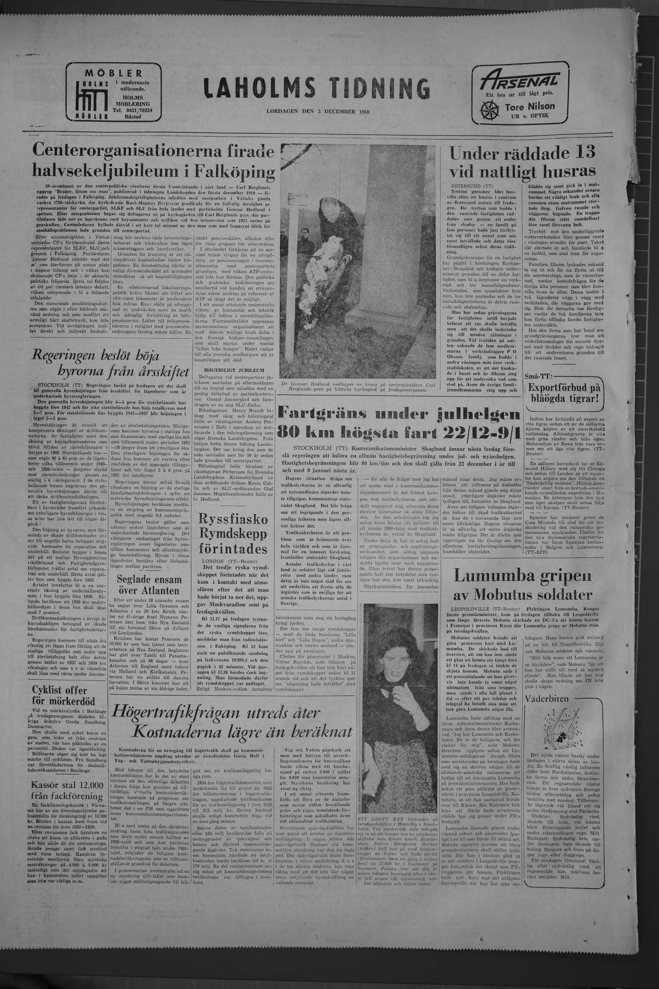 Laholms Tidning Lördag 3 december 1960, sida 8