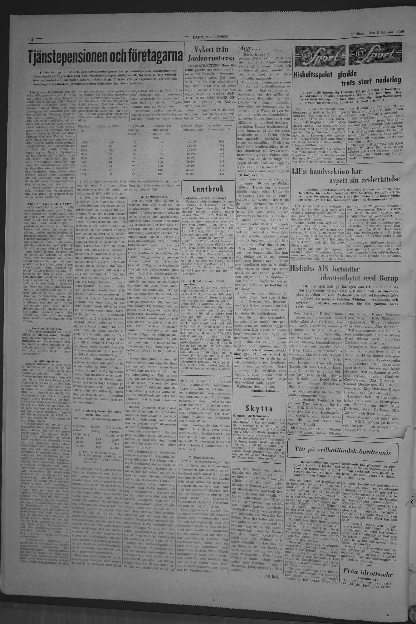 Laholms Tidning Onsdag 3 februari 1960, sida 4