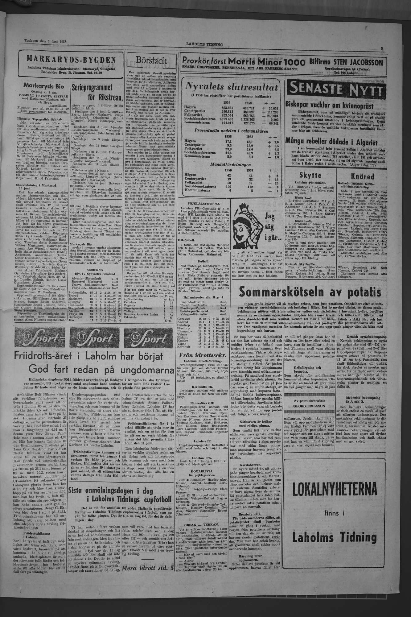 Laholms Tidning Fredag 3 juni 1960, sida 3