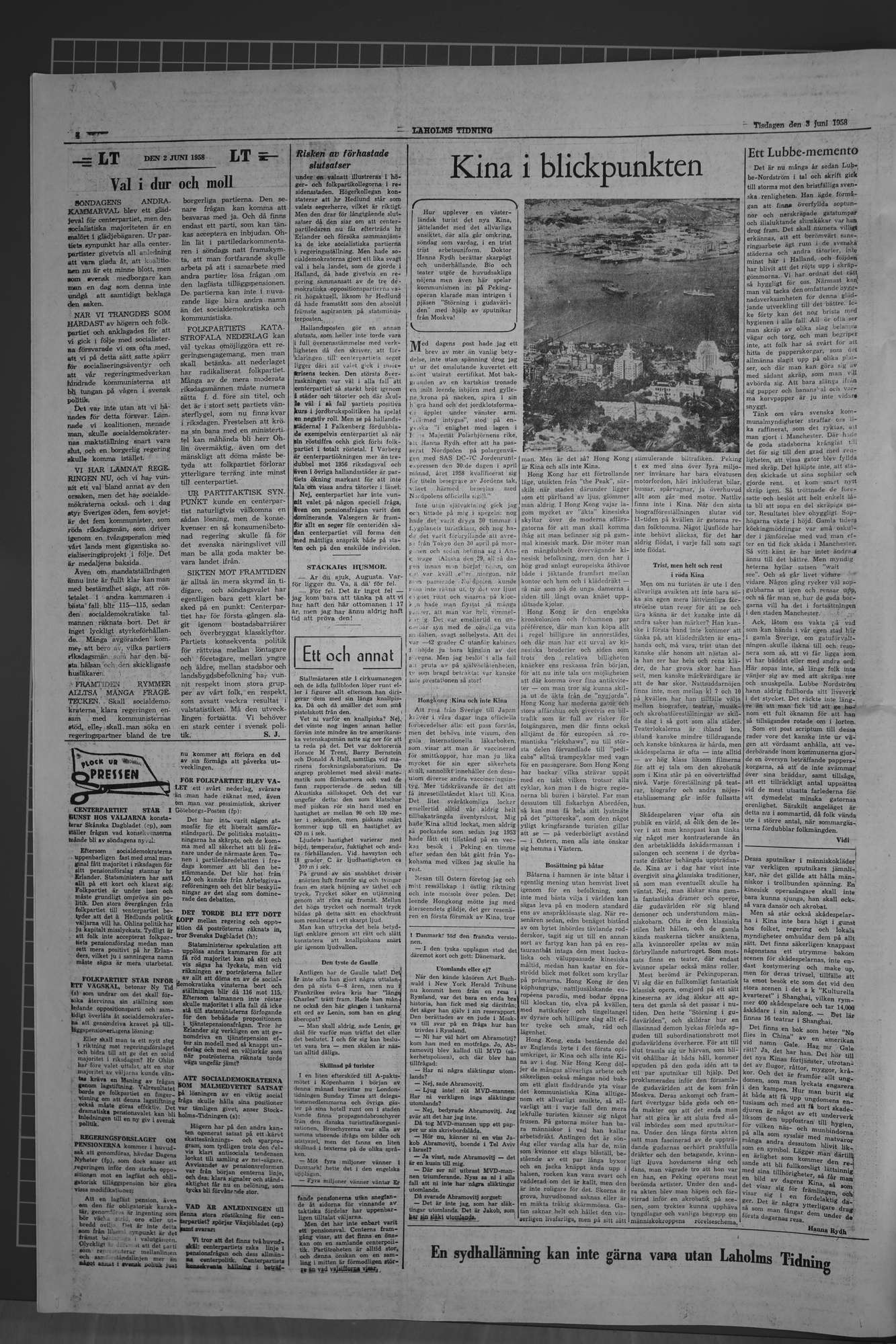 Laholms Tidning Fredag 3 juni 1960, sida 4