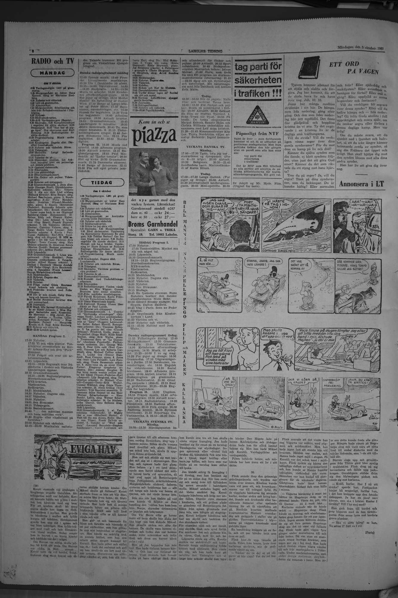 Laholms Tidning Måndag 3 oktober 1960, sida 6