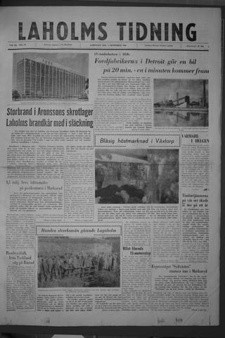 Förstasidan, Lördag 3 september 1960