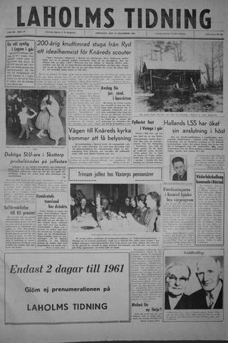 Förstasidan, Fredag 30 december 1960