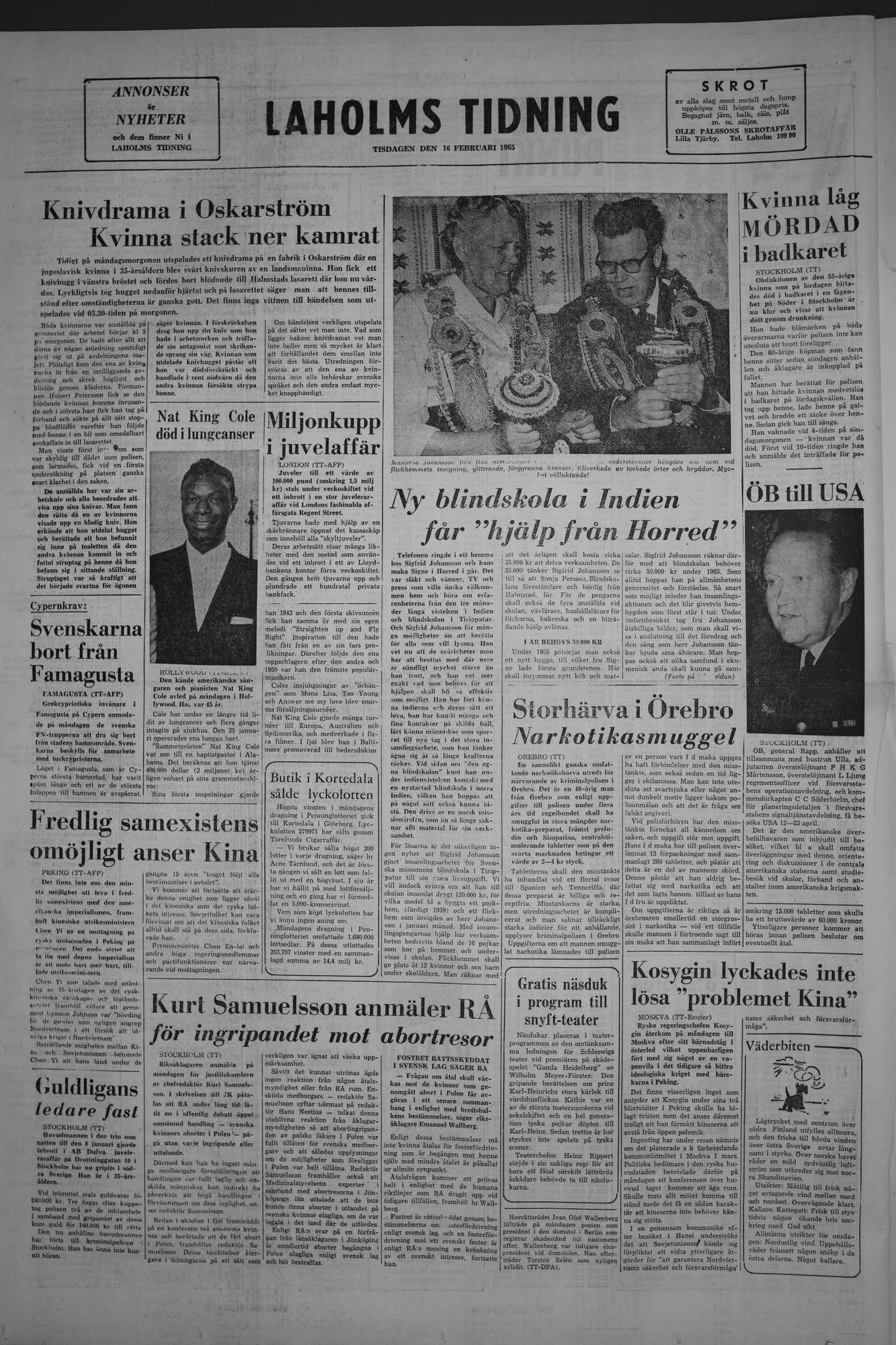 Laholms Tidning Tisdag 16 februari 1965, sida 8