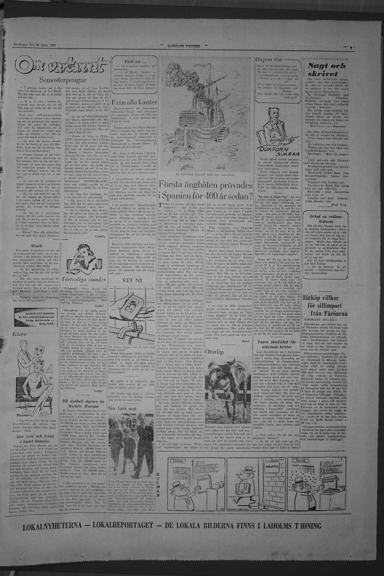 Laholms Tidning Onsdag 30 mars 1960, sida 7