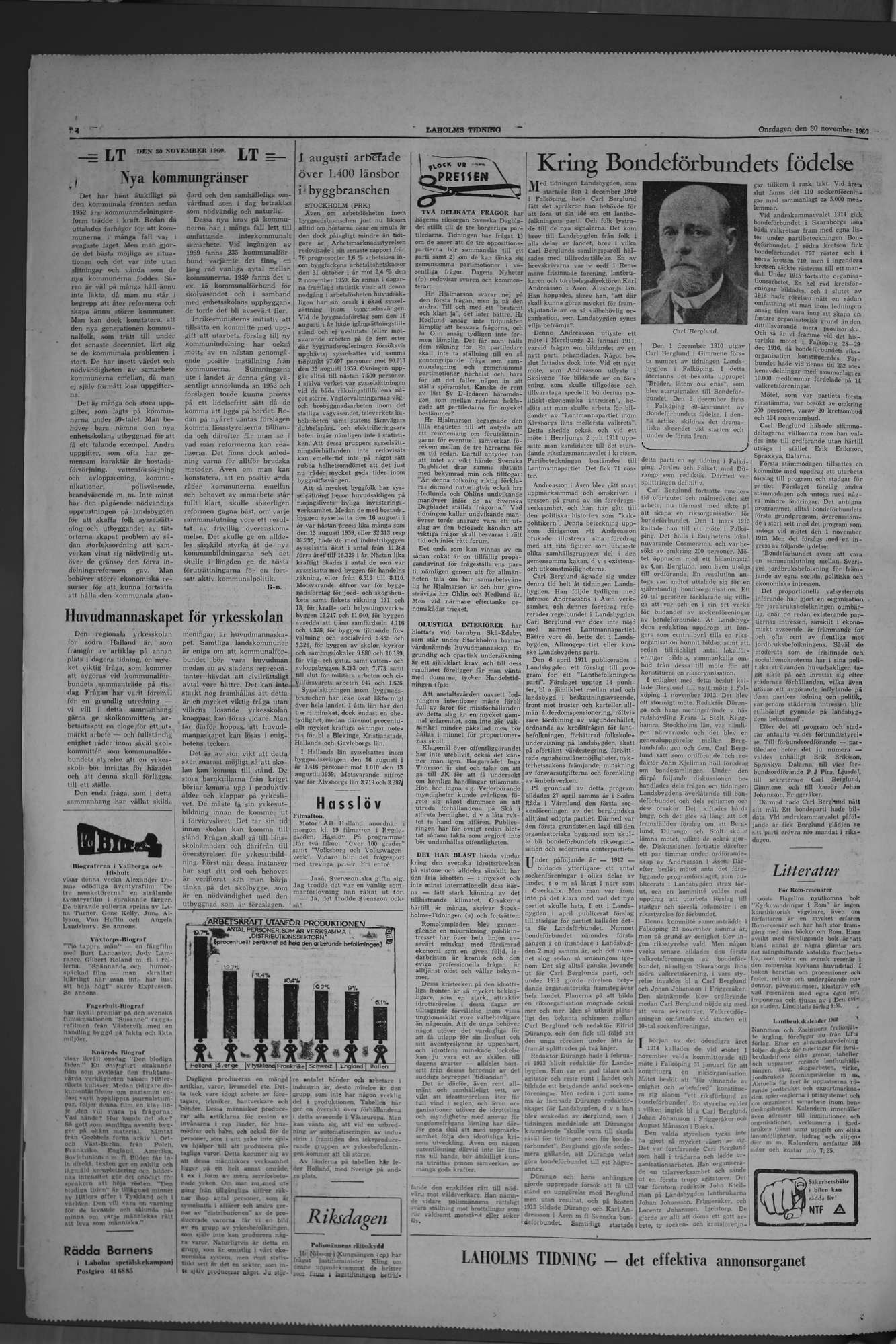 Laholms Tidning Onsdag 30 november 1960, sida 4