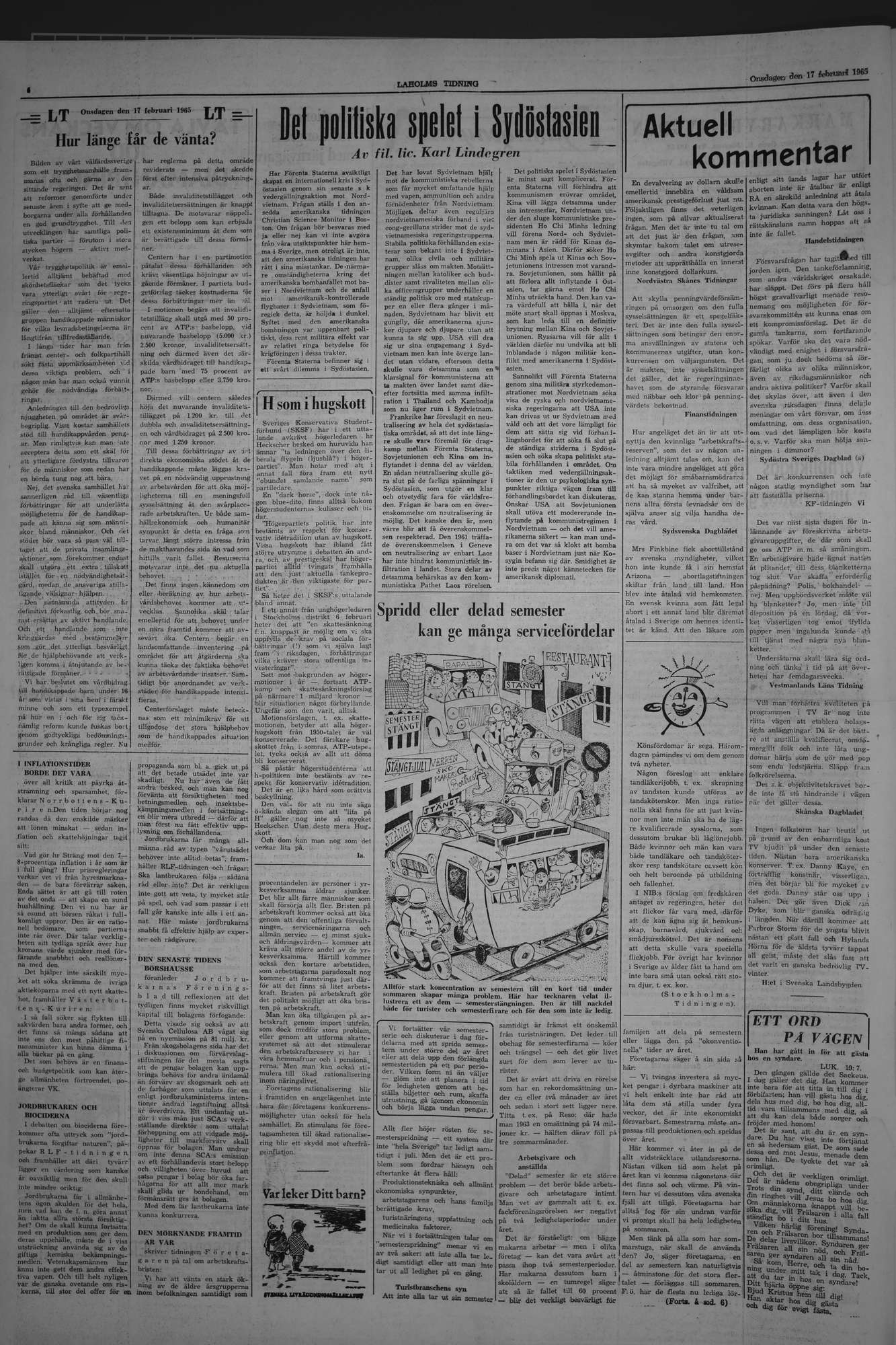 Laholms Tidning Onsdag 17 februari 1965, sida 4