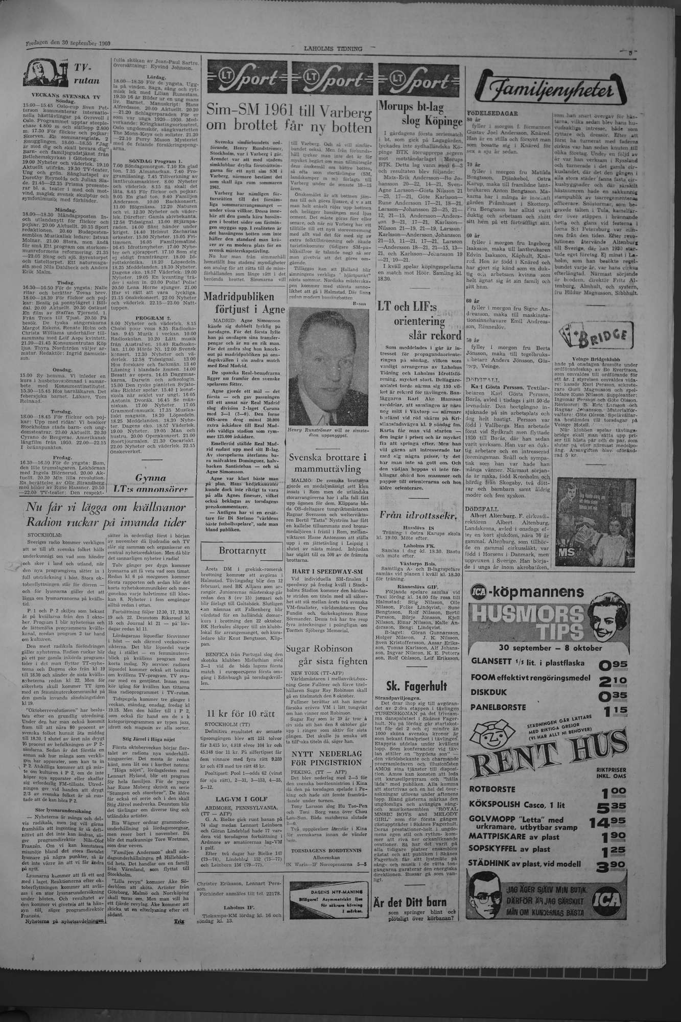 Laholms Tidning Fredag 30 september 1960, sida 5