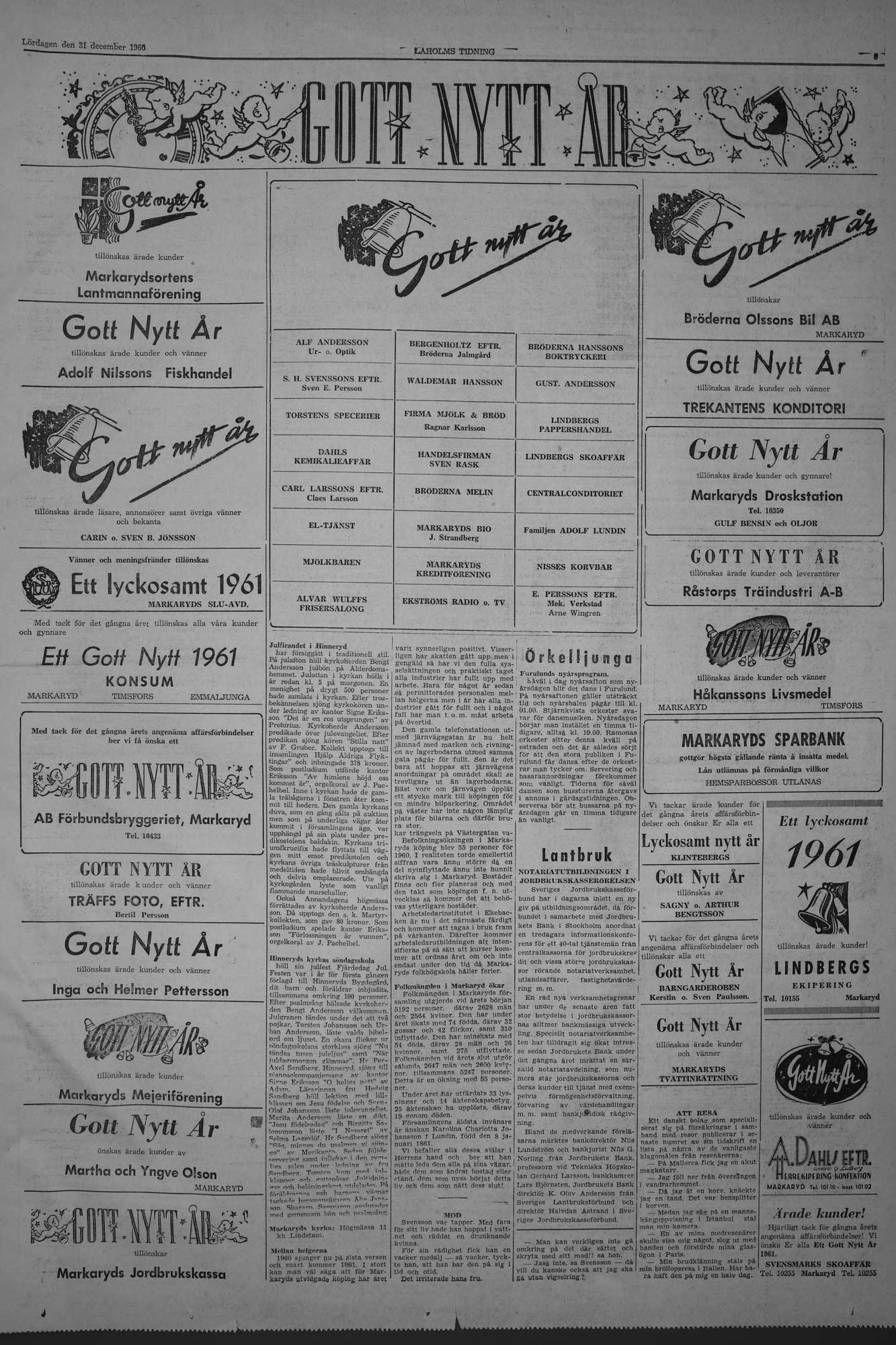 Laholms Tidning Lördag 31 december 1960, sida 5