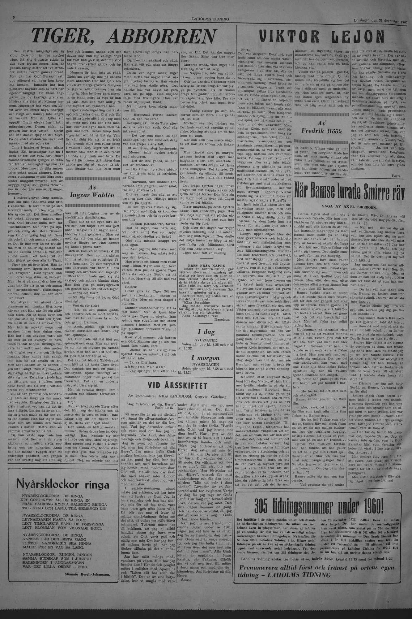 Laholms Tidning Lördag 31 december 1960, sida 6