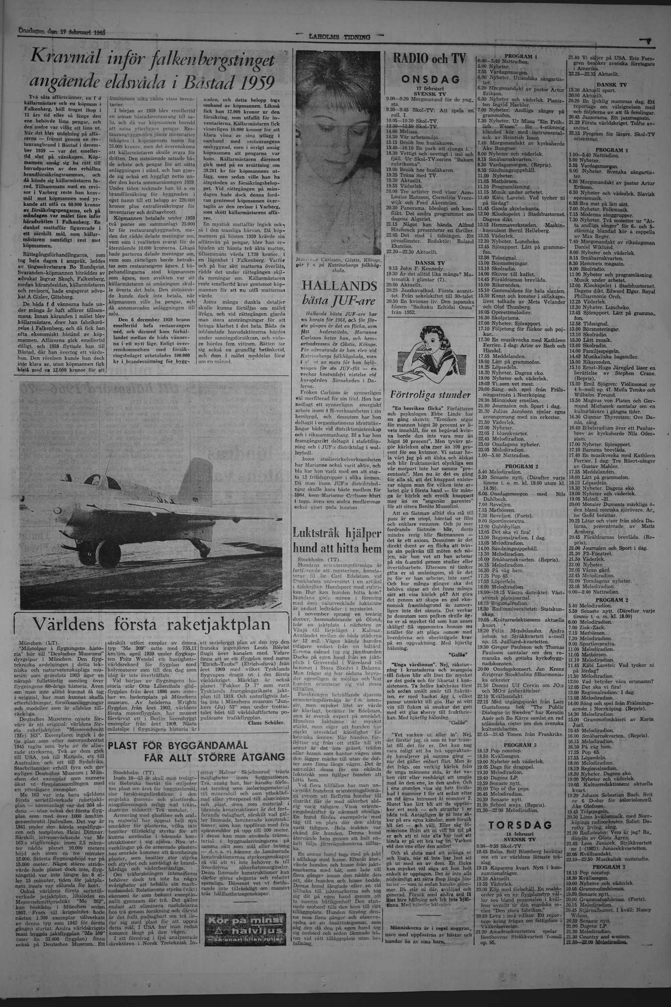 Laholms Tidning Onsdag 17 februari 1965, sida 7