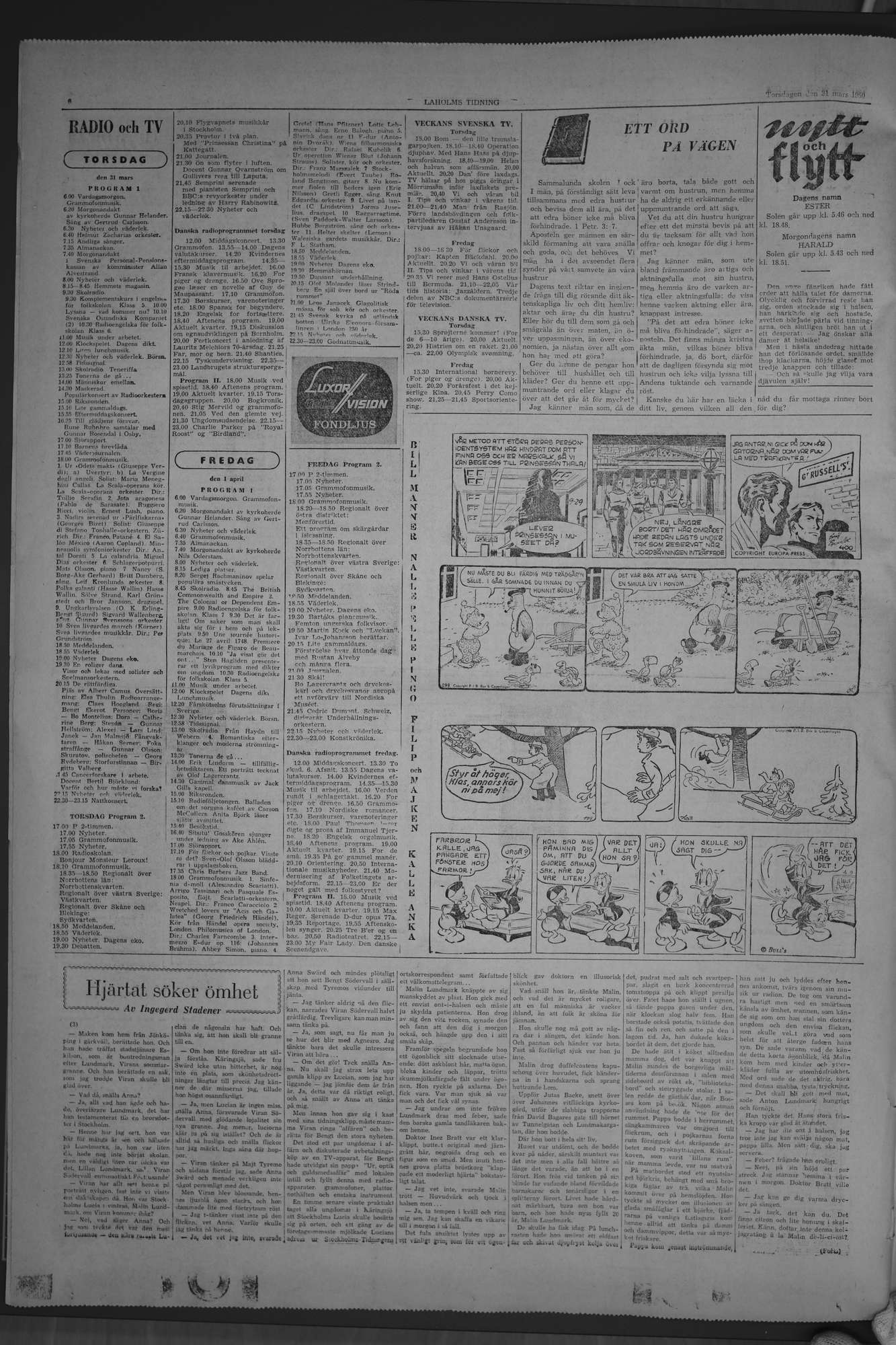 Laholms Tidning Torsdag 31 mars 1960, sida 6